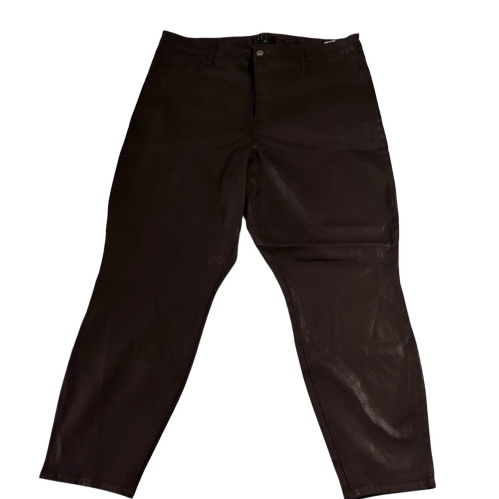 Jen7 by 7 For All Mankind 7FAM Ankle Skinny Leg Stretch Jeans Brown Sateen Sz 20